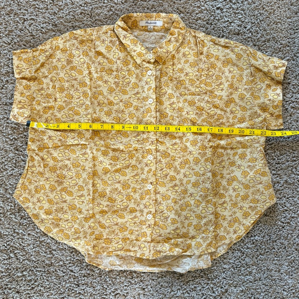 Madewell Hilltop Shirt in Piccola Floral French Vanilla Size Medium - Picture 13 of 14